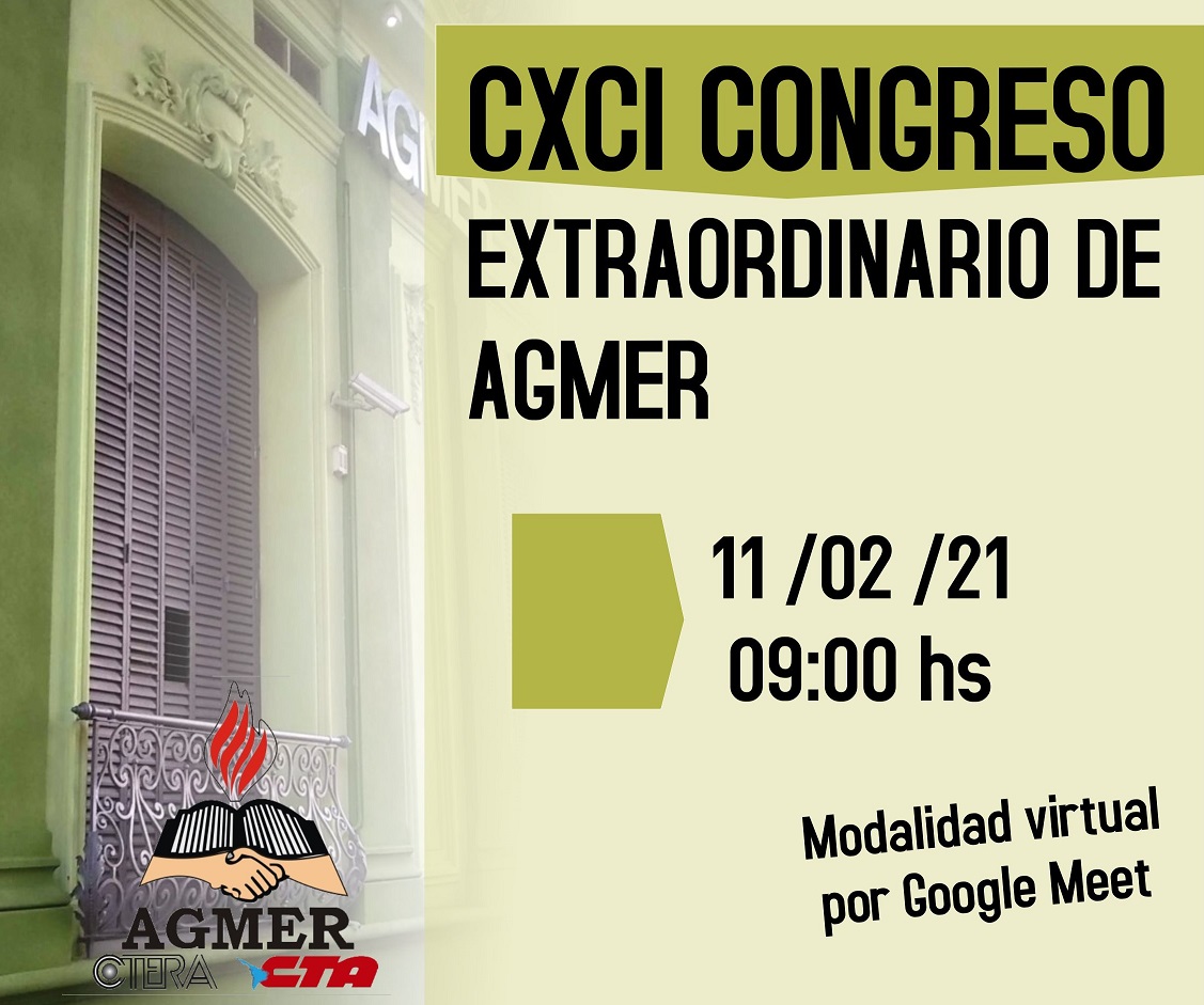 El Congreso Extraordinario De Agmer Sesionar El Jueves