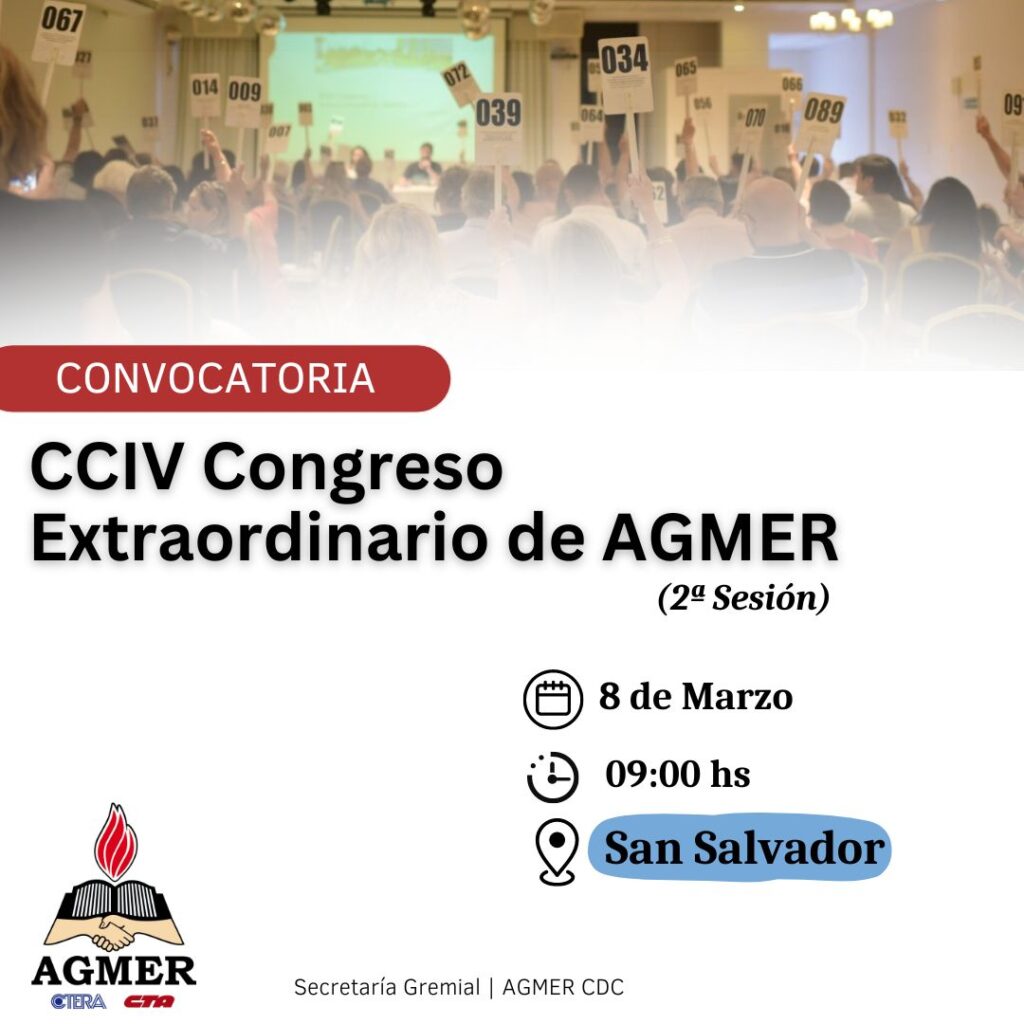 Agmer Convoca A Congreso Extraordinario