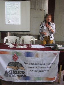 Expedición pedagógica Liga de los Pueblos libres » En Alberdi, conferencia de Marta Zamero