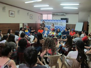 Expedición pedagógica Liga de los Pueblos libres » En AGMER Central, compartiendo experiencias con estudiantes universitarios