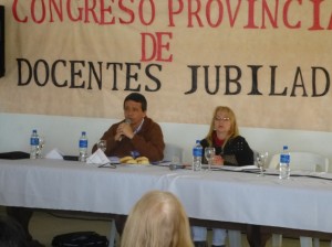 Congreso Provincial de Docentes Jubilados en Concordia - Director Docente en IOSPER, Marcelo Pagani y Sec. de Jubilados AGMER Cdia.  Marta Maya. 