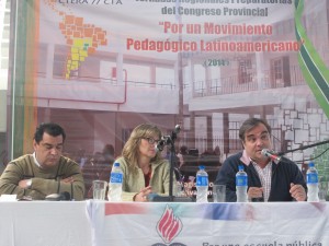 Panel apertura. Silvio Vernhet, Perla Florentín y Fabián Peccín.