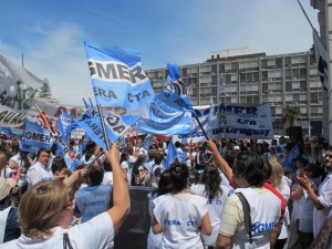 La movilización de AGMER en Casa de Gobierno