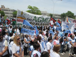 La movilización de AGMER en Casa de Gobierno