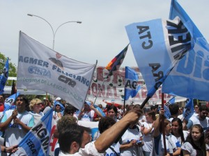 La movilización de AGMER en Casa de Gobierno