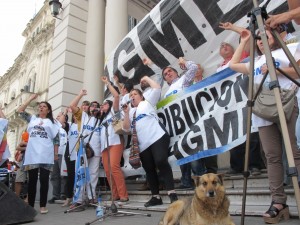 La movilización de AGMER en Casa de Gobierno