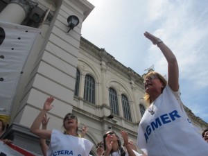 La movilización de AGMER en Casa de Gobierno