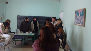 Recorrida de escuelas afectadas por la creciente en Paranacito.