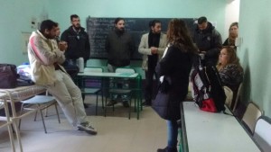 Recorrida de escuelas afectadas por la creciente en Paranacito.