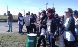 Volanteada y protesta realizada por AGMER Seccional Tala en el cruce de rutas 6 y 39.