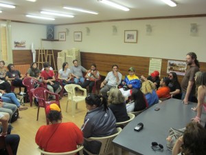 Expedición pedagógica Liga de los Pueblos libres » En AGMER Central, compartiendo experiencias con estudiantes universitarios