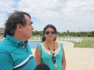 Fabián Peccín y María Teresa Guerra, al momento de la inauguración 