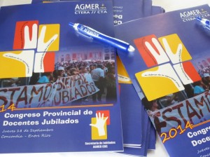 Congreso Provincial de Docentes Jubilados en Concordia - Los materiales para el trabajo en el Congreso.