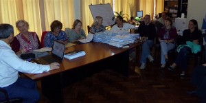 La Multisectorial en de Defensa de la Ley Nº 8732 reunida días atrás con el presidente de la Caja, Daniel Elías