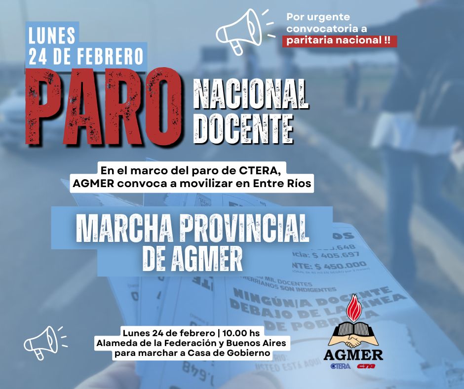 CTERA anunció un paro nacional docente para el lunes 24 de febrero y ...