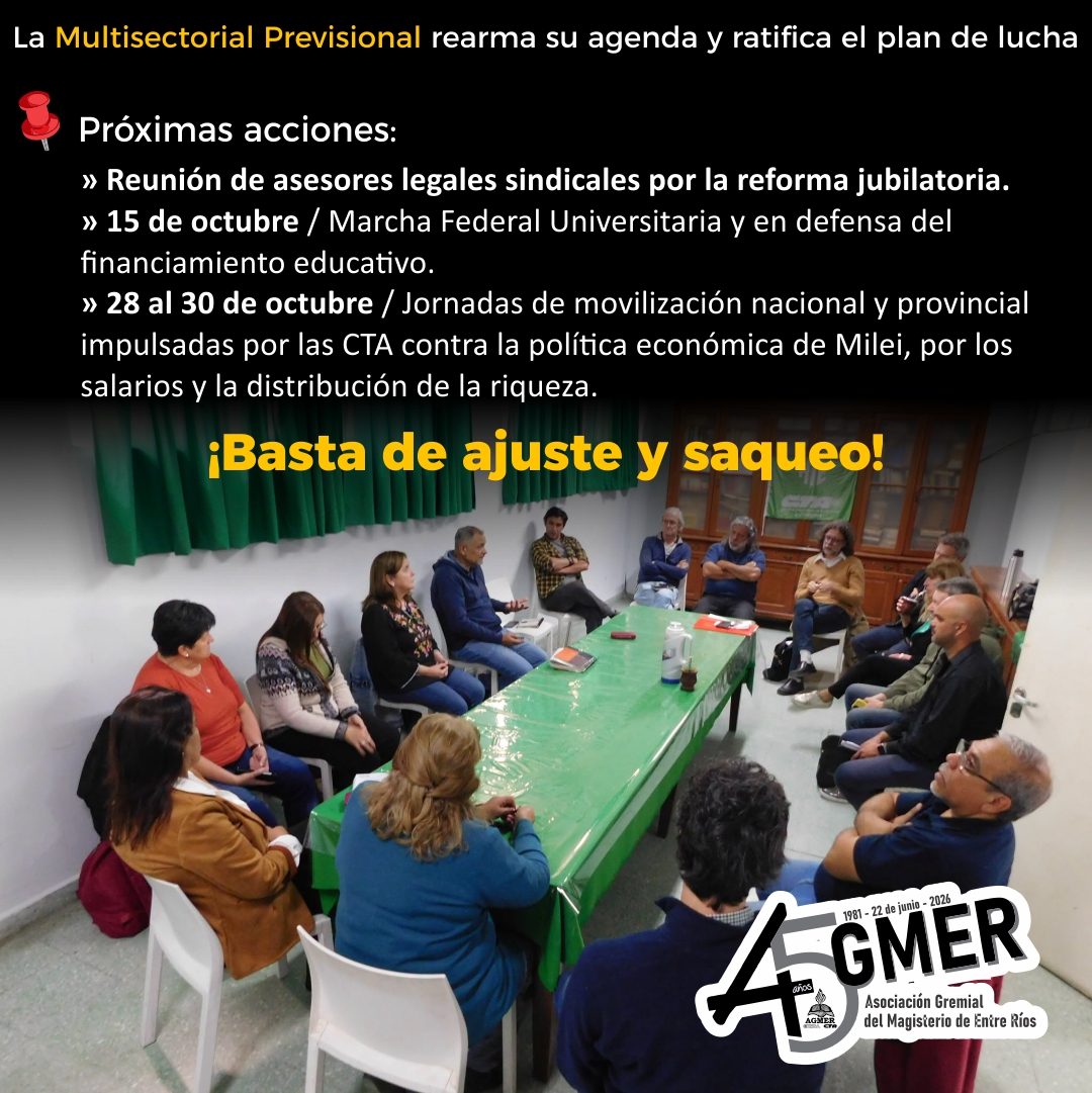 La Multisectorial Previsional analizó los pasos a seguir y la necesidad de unir las luchas por los derechos sociales.